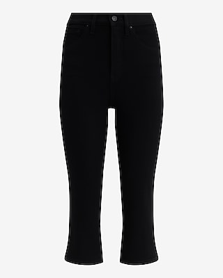 High Waisted Black Hyper Sculpt Capri Jeans