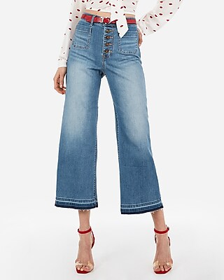 wide leg button fly jeans