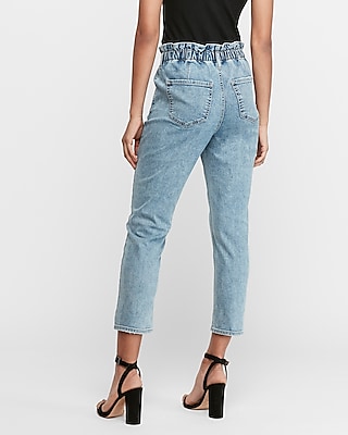 high waisted cinched jeans