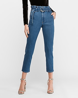 high waist paperbag jeans