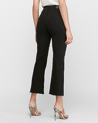 High Waisted Black Cropped Flare Jeans Express