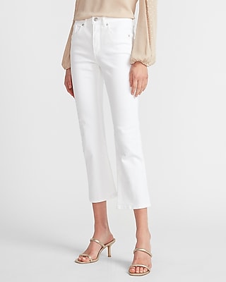 white jeans cropped flare