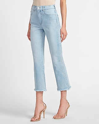 women's frayed cropped jeans