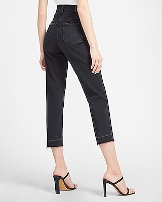 black high waisted mum jeans