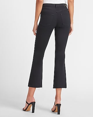 black cropped flare jeans