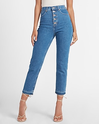 express button fly jeans