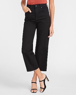 high waisted black wide leg jeans