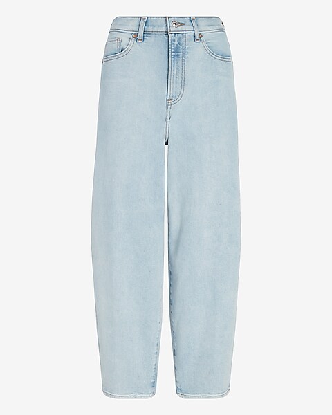 Super High Waisted Light Wash Balloon Leg Jeans | Express Super High Waisted Light Wash Balloon Leg Jeans | Express