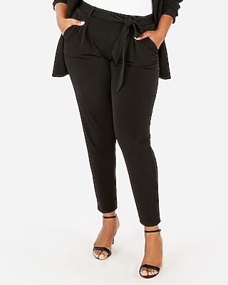 mid rise paperbag pants