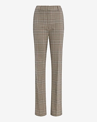 Editor Plaid Mid Rise Bootcut Pant