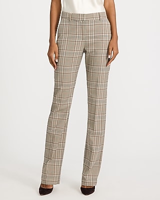 Editor Plaid Mid Rise Bootcut Pant