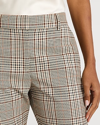 Editor Plaid Mid Rise Bootcut Pant