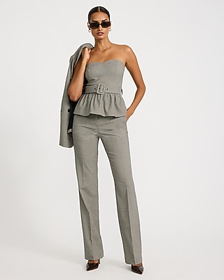 Editor Mini Houndstooth Mid Rise Bootcut Pant