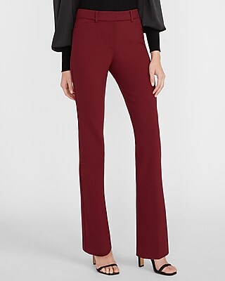 high waisted pants red