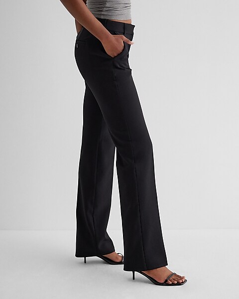 Express Design Studio Womens Black Dress Mid Rise Flare Pockets Slacks Pants  0/S - Deblu