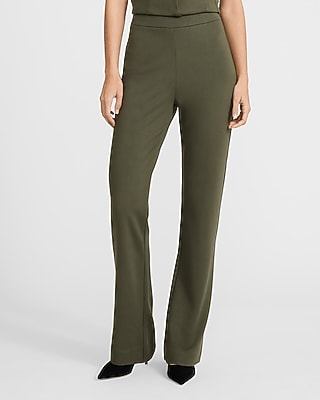 slim fit dress slacks Kinkirk Flared Pants Olive Green main image 0