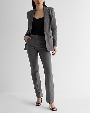 New York & Company 7th Avenue Womens Gray Boot Cut Dress Pants Size 14  Average