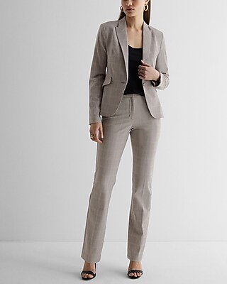 Editor Mid Rise Plaid Bootcut Pant