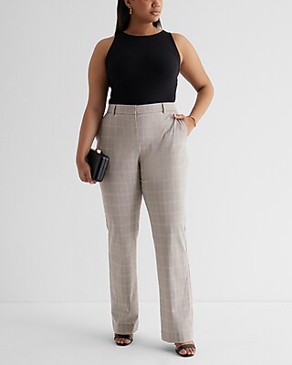Editor Mid Rise Plaid Bootcut Pant