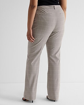 Editor Mid Rise Plaid Bootcut Pant