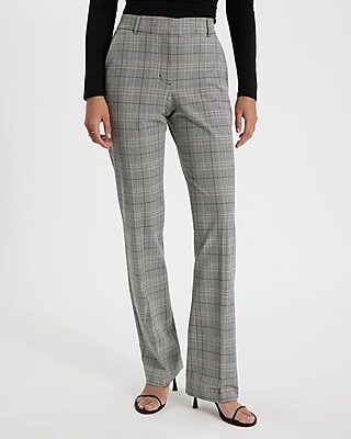 Editor Plaid Mid Rise Bootcut Pant
