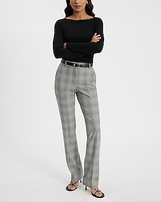 Editor Plaid Mid Rise Bootcut Pant