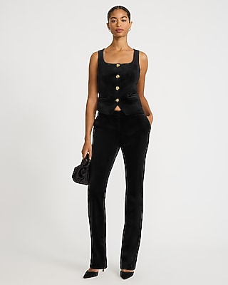 Editor Mid Rise Velvet Bootcut Pant