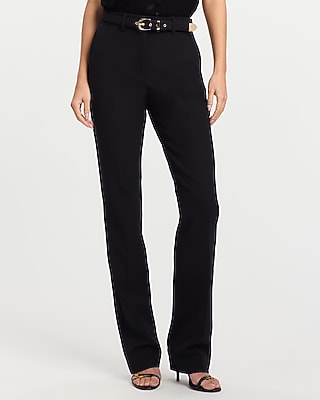 knee length dresses for ladies Flat Front Tapered Dress Pants for Tall Women in Black 2 / Tall / Black