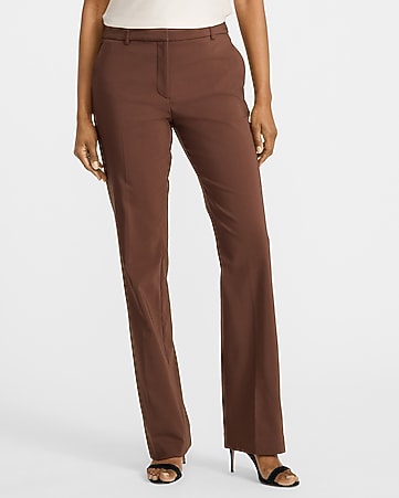 brown dress pants women Pantaln de Vestir Tiro Alto Victoria - Chocolate these dress pants are a great addition to any business setting Double Button Pants - Cappuccino