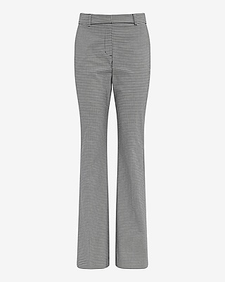 Editor Gingham Stretch Cotton Mid Rise Bootcut Pant