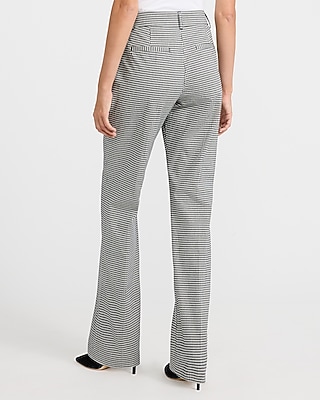 Editor Gingham Stretch Cotton Mid Rise Bootcut Pant