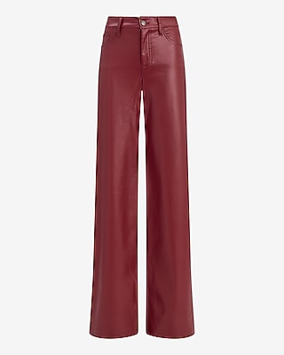 High Waisted Faux Leather Wide Leg Pant - thumbnail 5