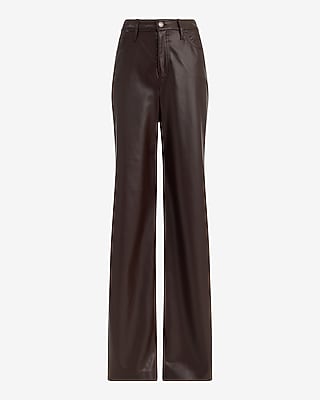High Waisted Faux Leather Wide Leg Pant - thumbnail 9