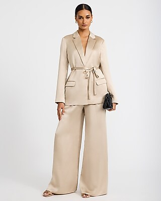 Satin High Waisted Ultra Wide Leg Pant