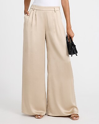 Satin High Waisted Ultra Wide Leg Pant