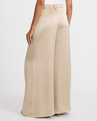 Satin High Waisted Ultra Wide Leg Pant