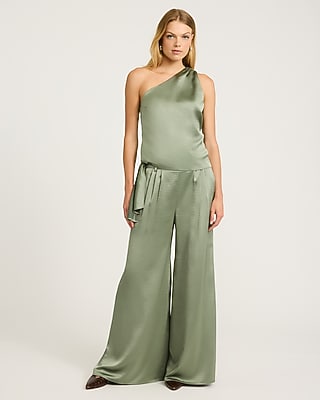 Satin High Waisted Ultra Wide Leg Pant