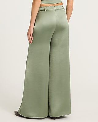 Satin High Waisted Ultra Wide Leg Pant