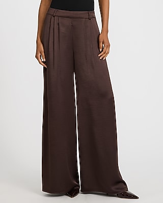 Satin High Waisted Ultra Wide Leg Pant