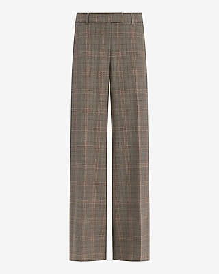 Editor Plaid Mid Rise Wide Leg Pant