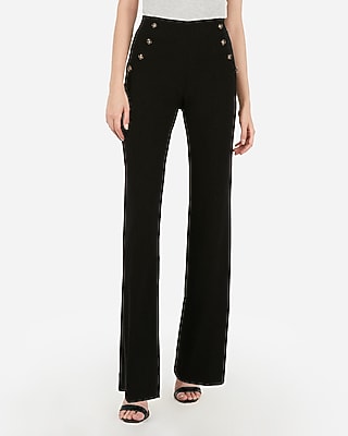 button high waisted trousers
