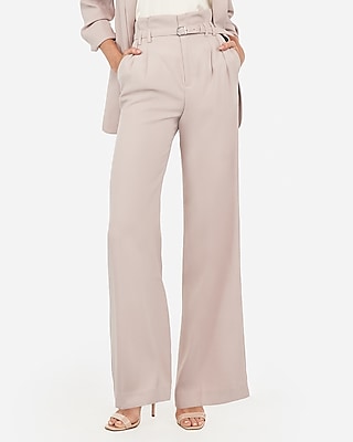 belted high waisted pants