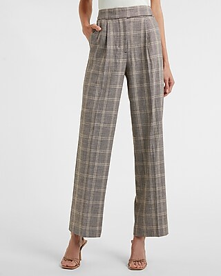 high waisted plaid pants womens