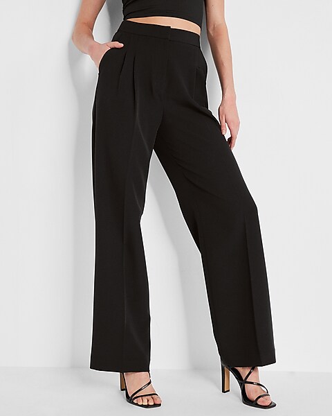 Columnist High Waisted Front Seam Cropped Wide Leg Pant