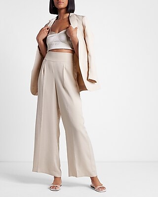 High-rise satin pants