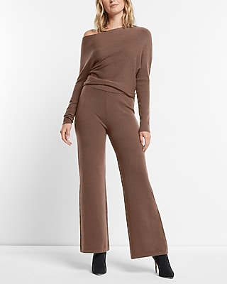 Super High Waisted Supersoft Sweater Wide Leg Pant