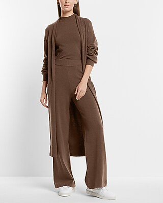 Super High Waisted Supersoft Sweater Wide Leg Pant