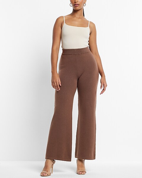 Super High Waisted Supersoft Sweater Wide Leg Pant