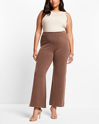 Super High Waisted Supersoft Sweater Wide Leg Pant