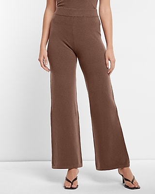 Super High Waisted Supersoft Sweater Wide Leg Pant